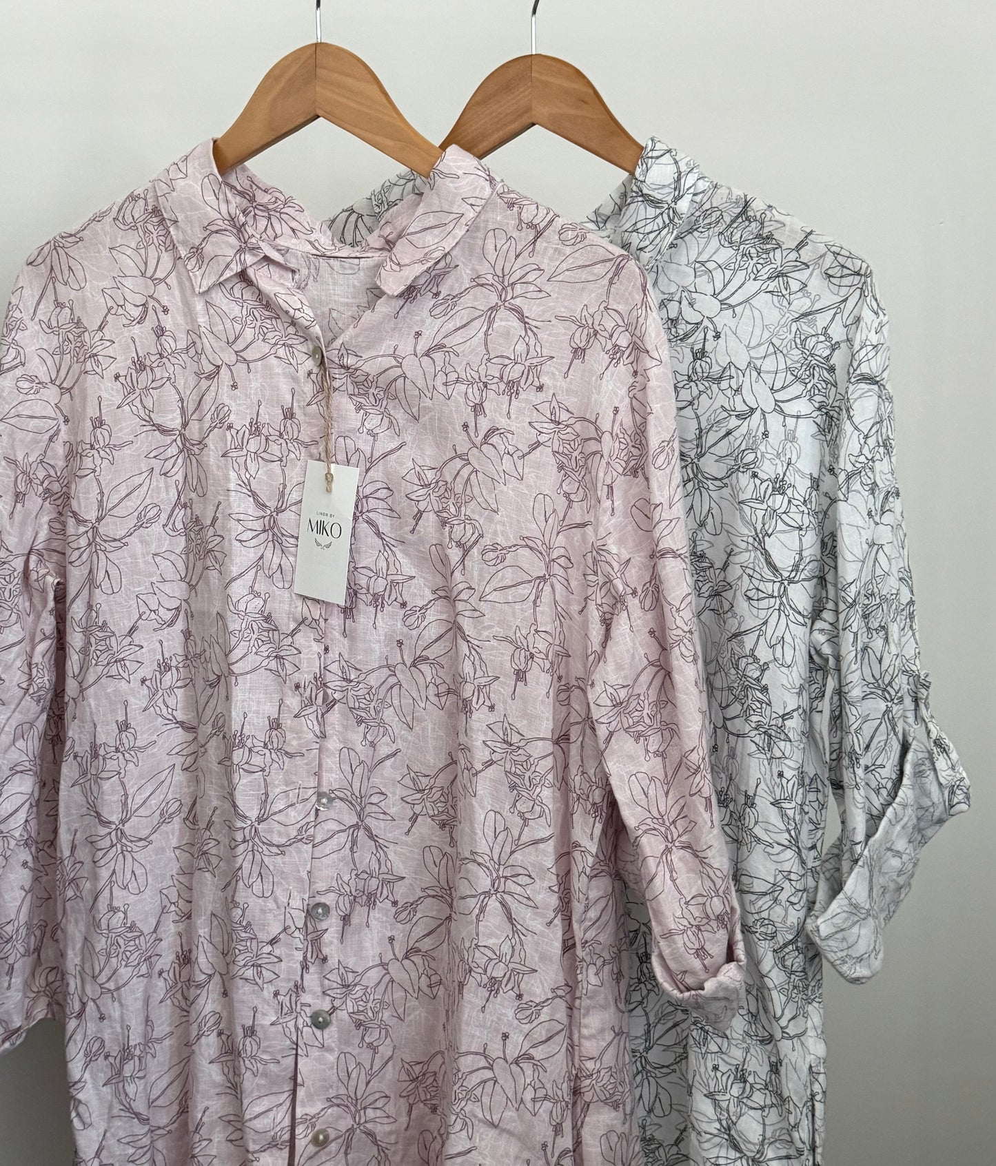 Mid-Length Linen Button-up Linen Shirt Dress