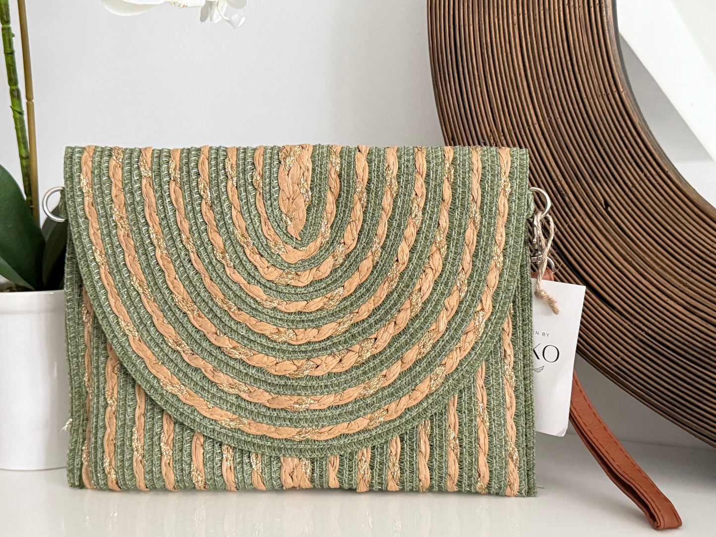 Braided Glitter Clutch