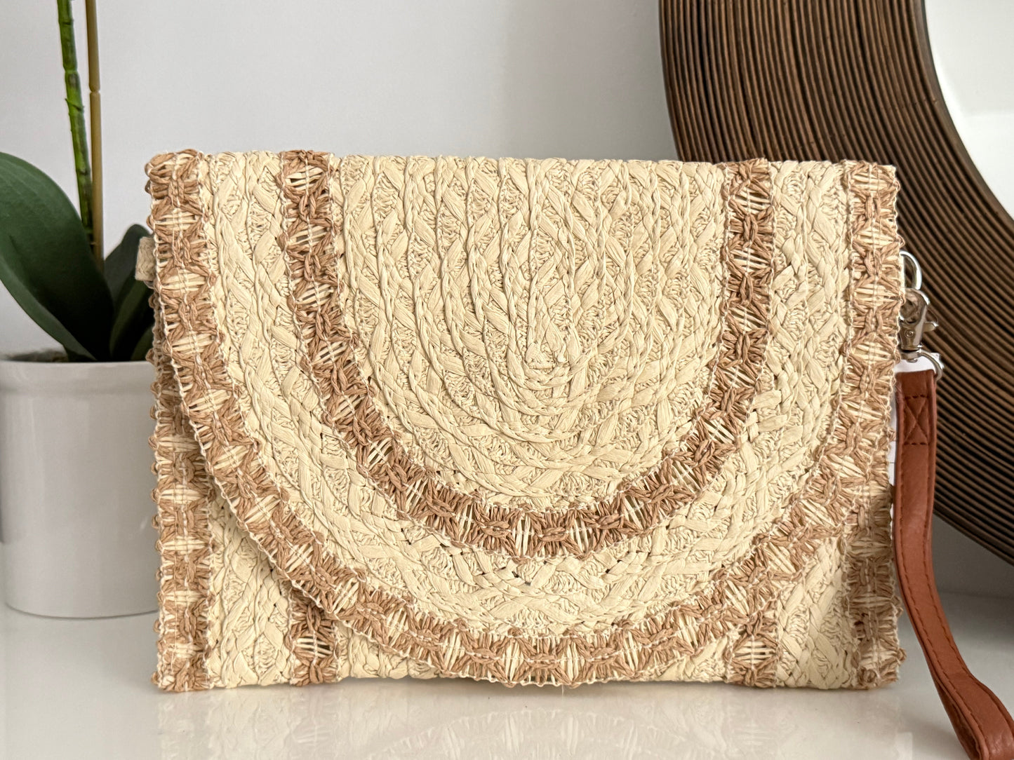 Embroidered Woven Clutch