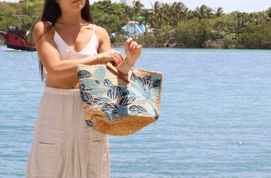 Isla Leaf Bag – Blue