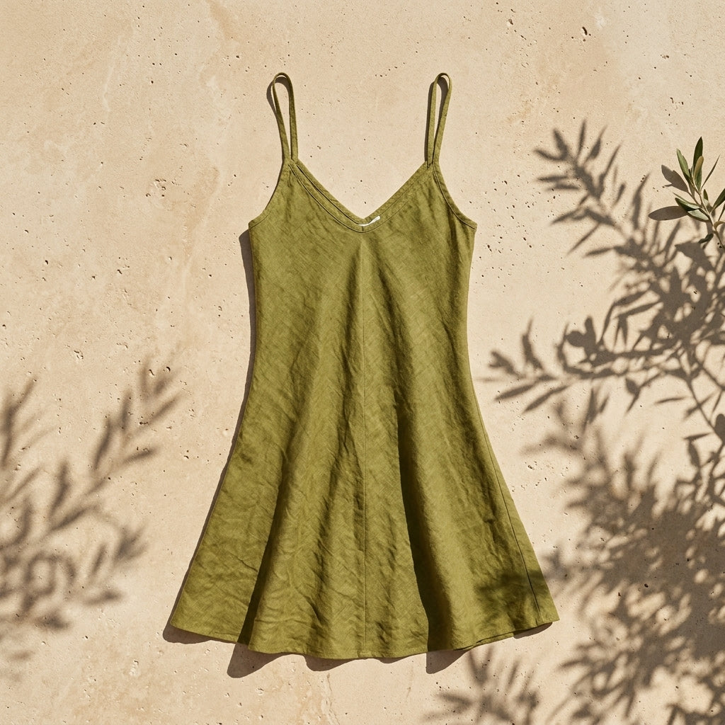 Linen Short Strappy Dress