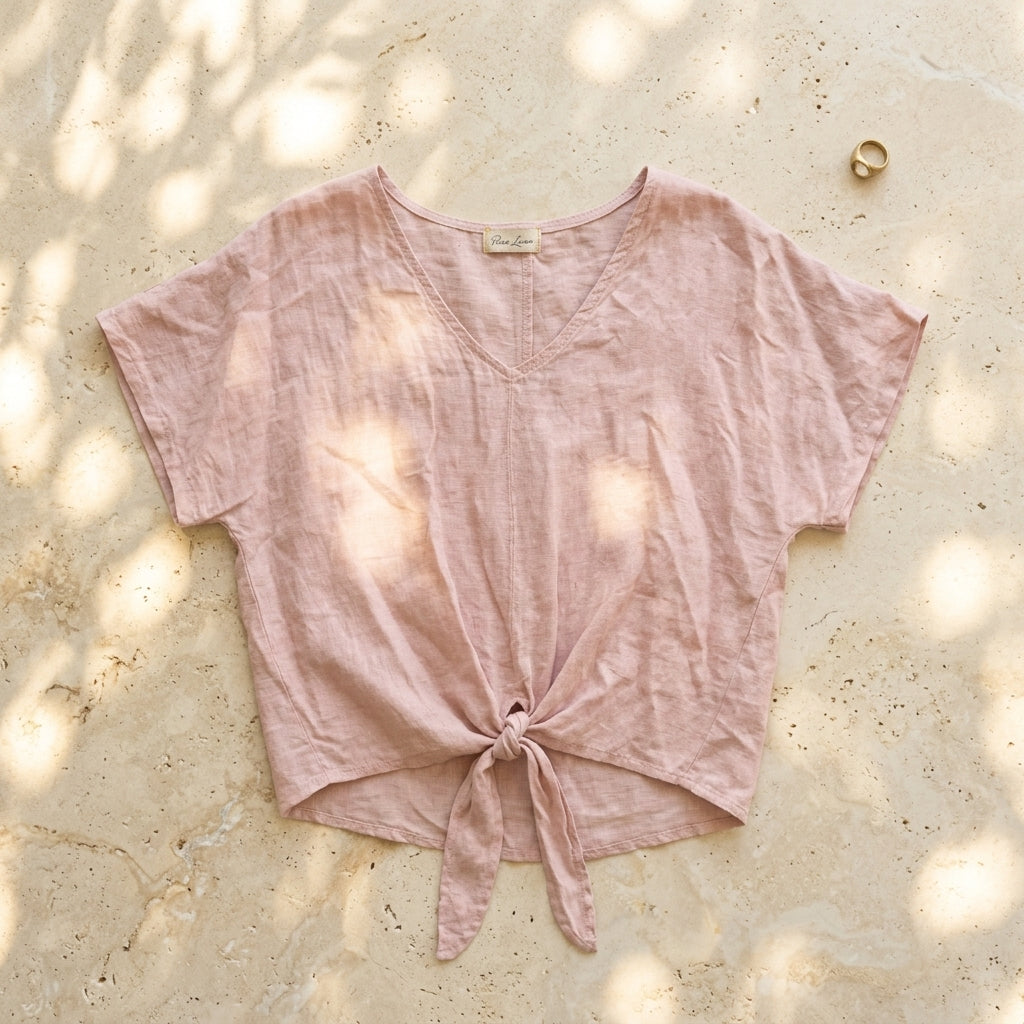 Linen Bottom Tie Shirt