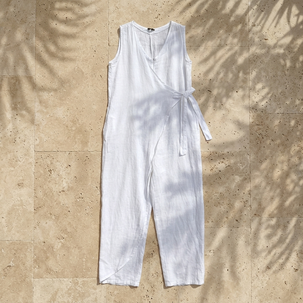 The Sofia Linen Wrap Jumpsuit