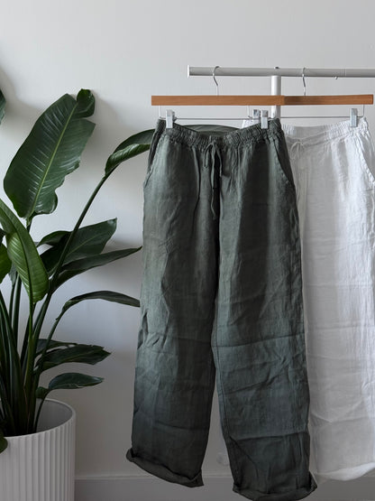 Straight Linen Pants