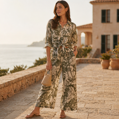 The Calma Botanical Linen Pants