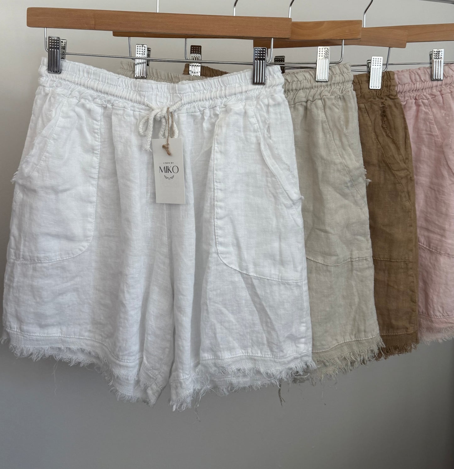 Frayed Edge Linen Shorts