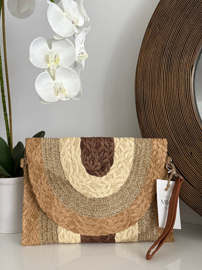 Color Block Spiral Clutch