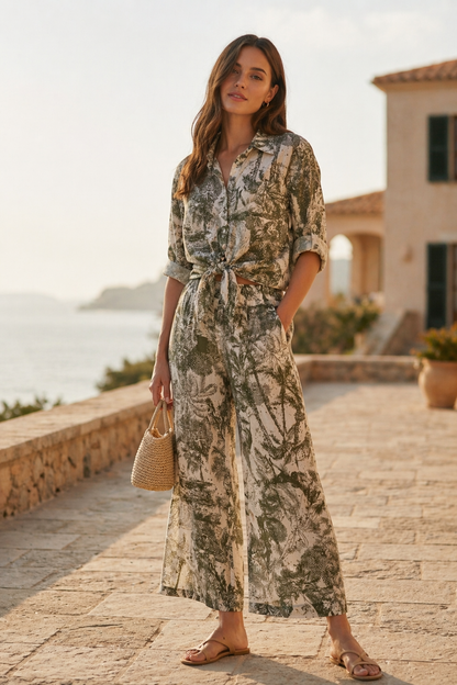 The Calma Botanical Linen Pants
