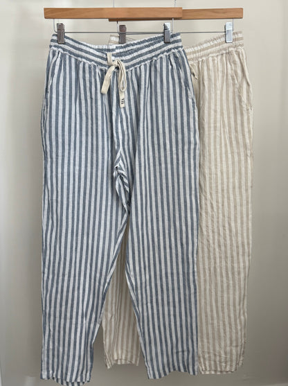 Linen Lines Pattern Pants