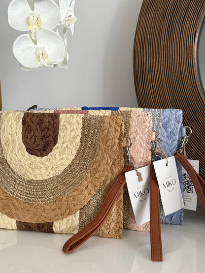 Color Block Spiral Clutch
