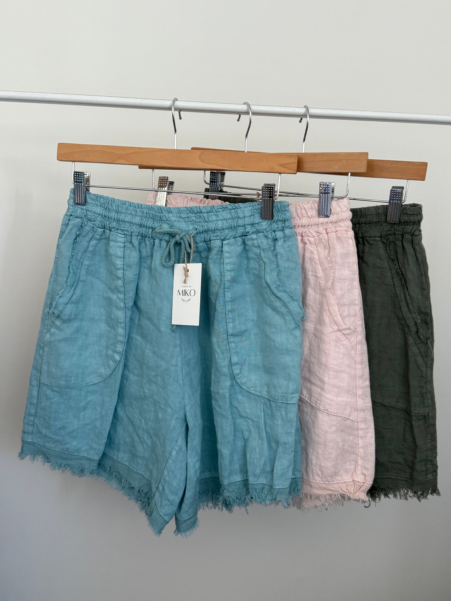 Frayed Edge Linen Shorts