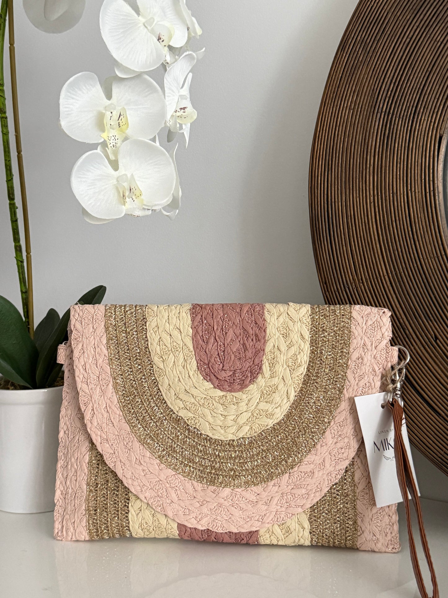 Color Block Spiral Clutch