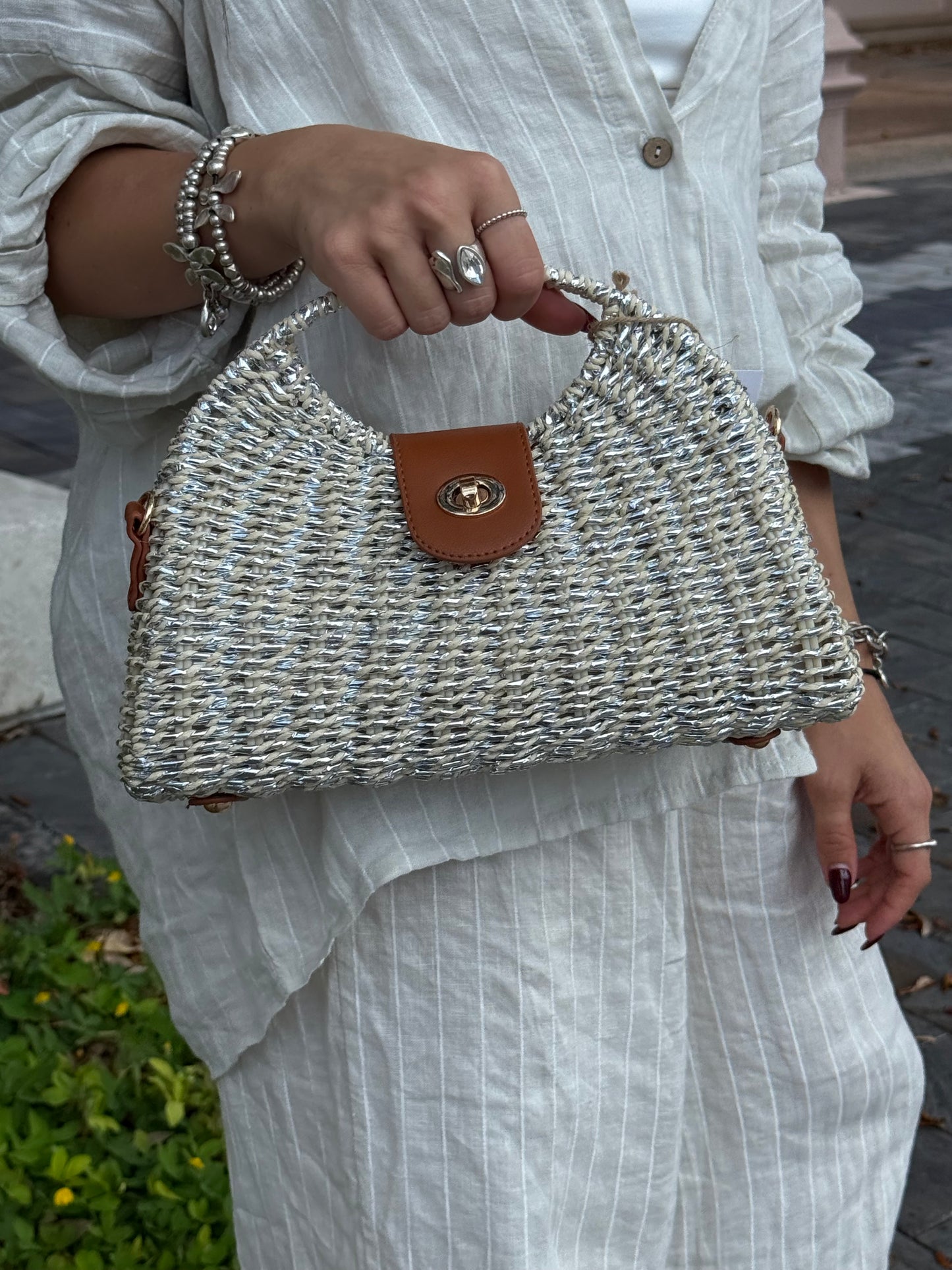 The Silver Amalfi Bag