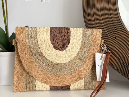 Color Block Spiral Clutch