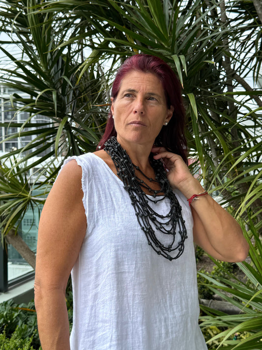 Black Cascade Necklace