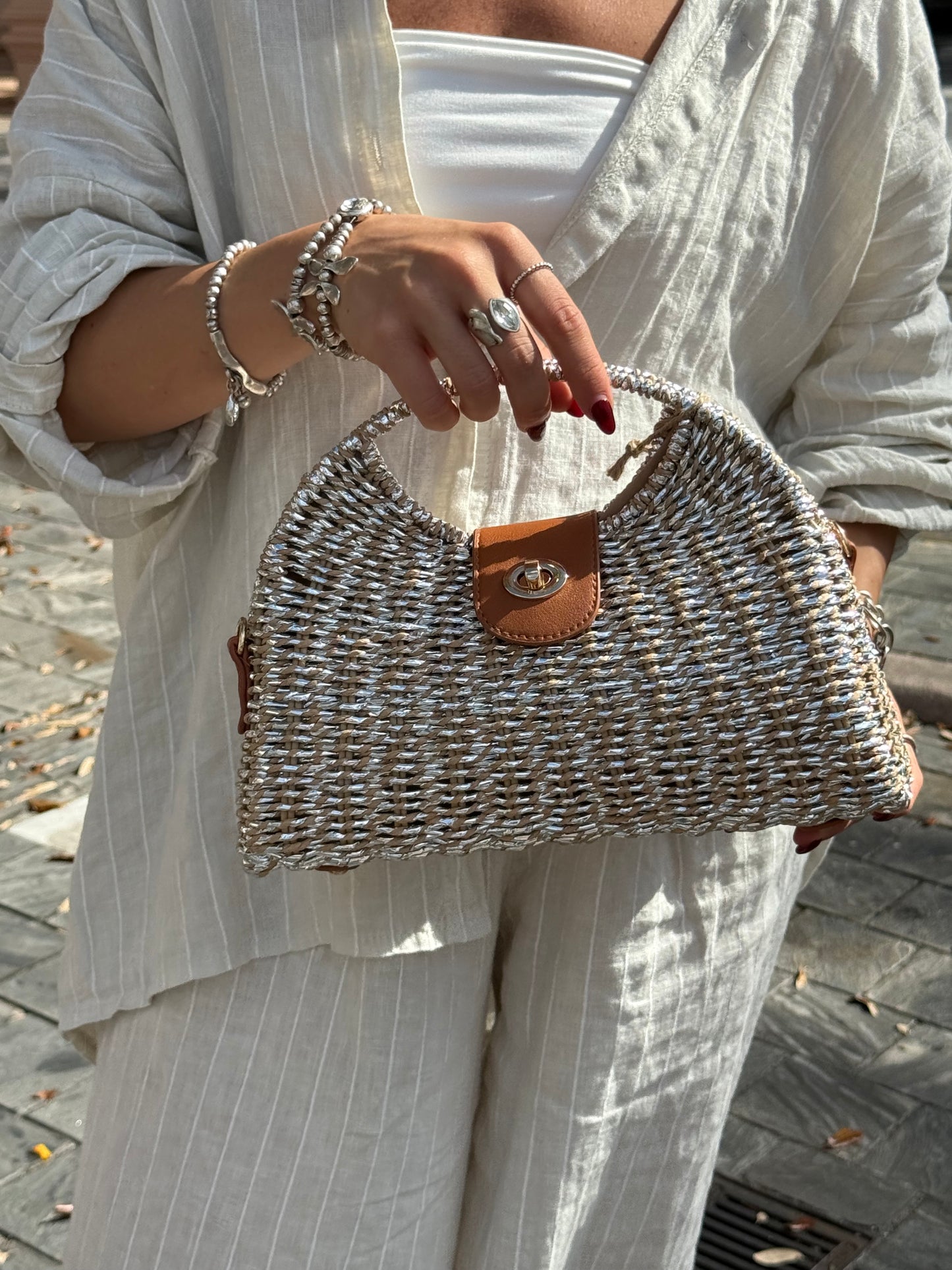 The Silver Amalfi Bag