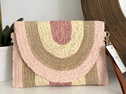 Color Block Spiral Clutch