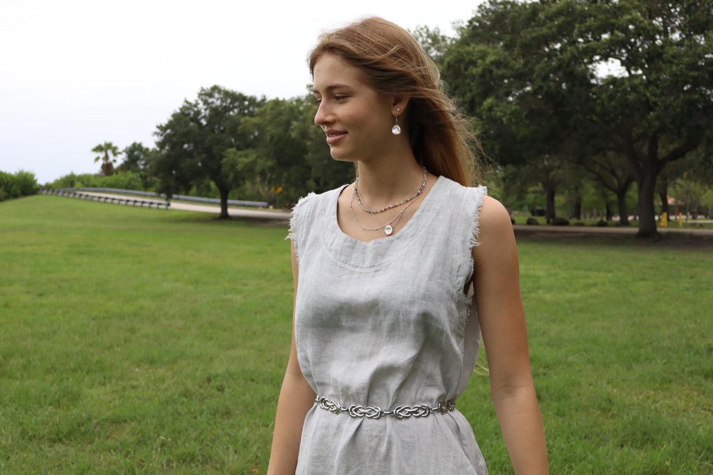 Frayed Edge Linen Long Dress