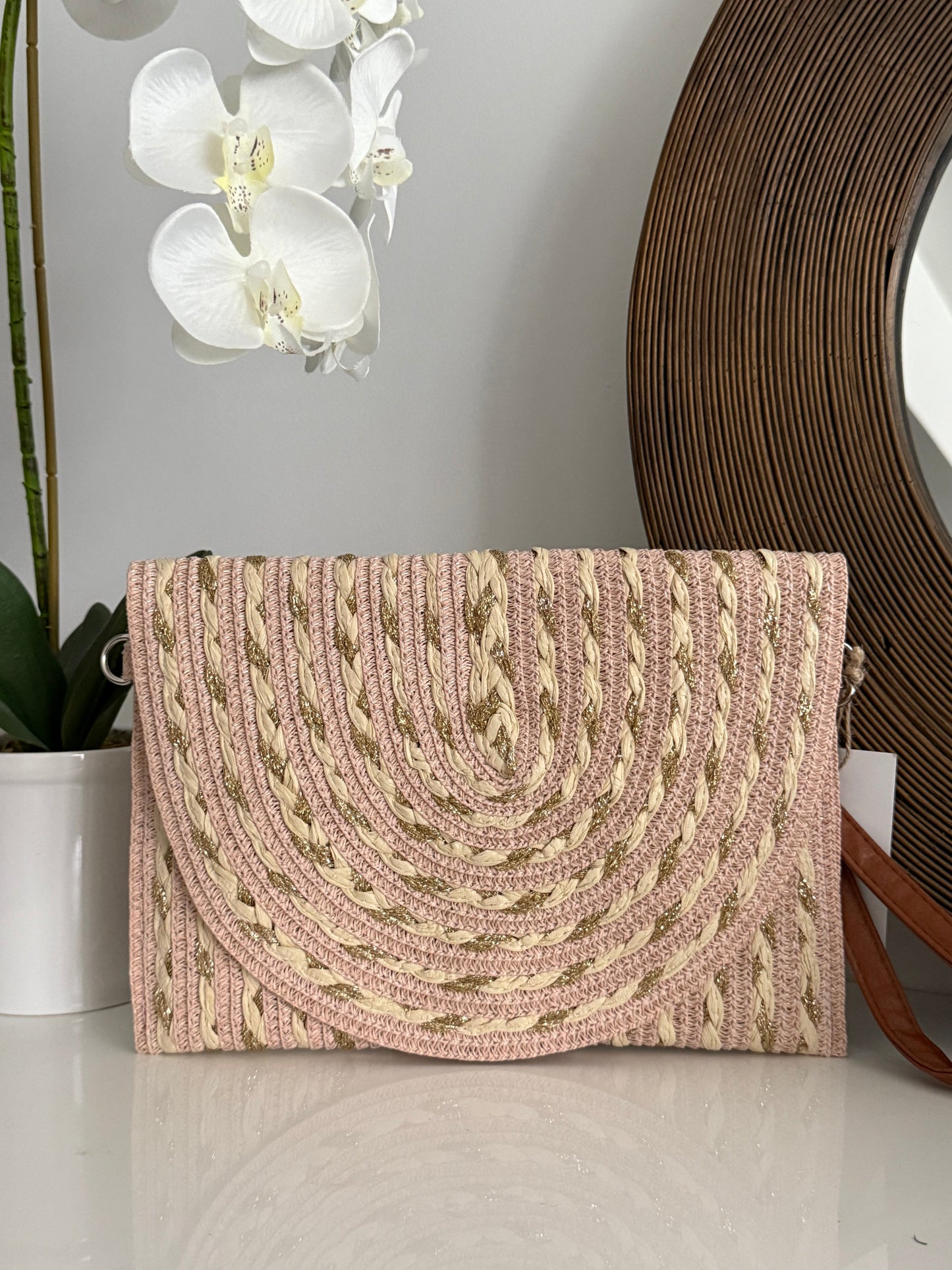 Braided Glitter Clutch