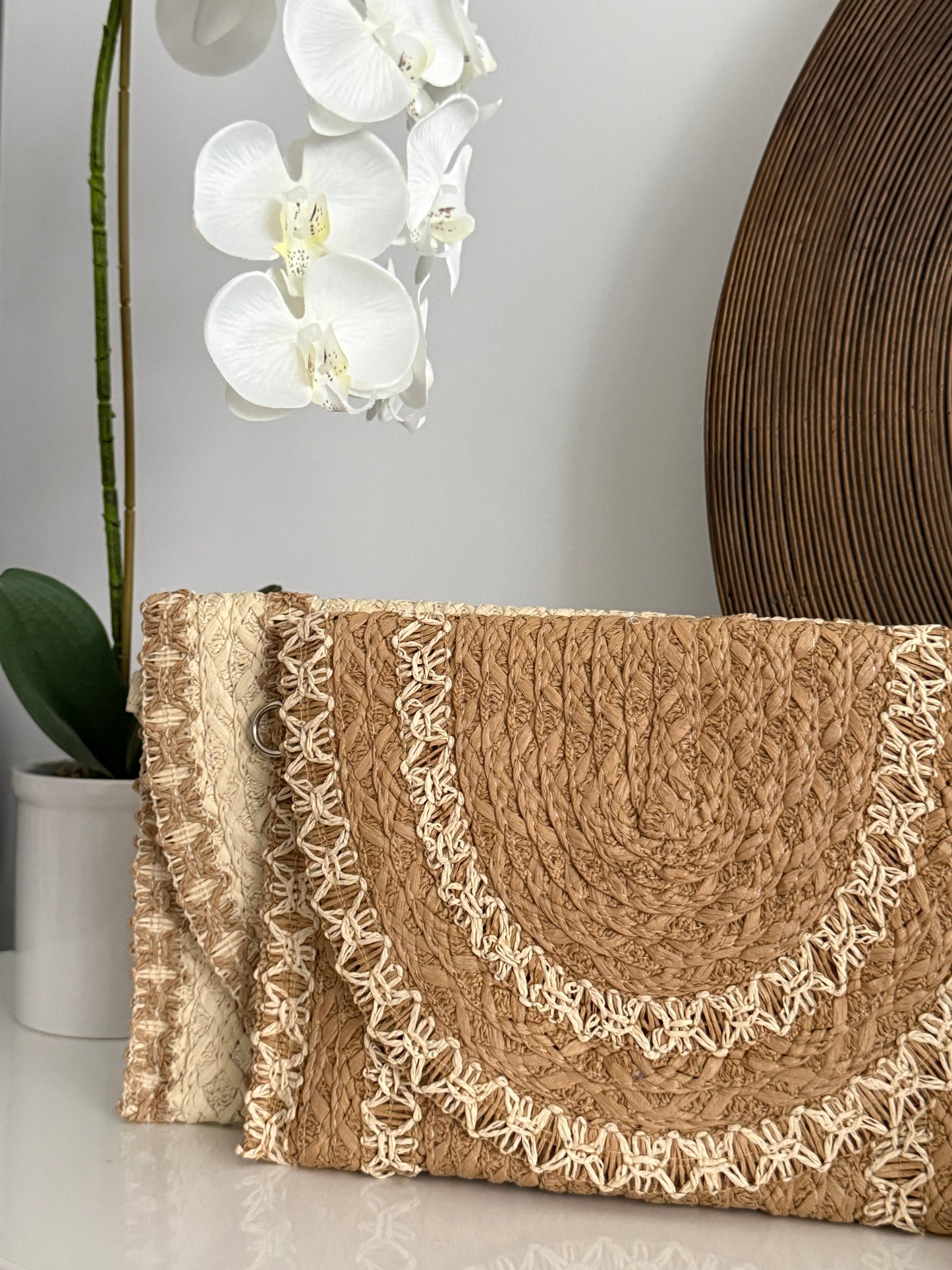 Embroidered Woven Clutch