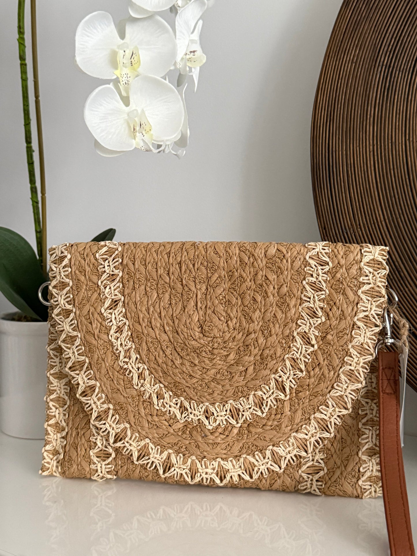 Embroidered Woven Clutch