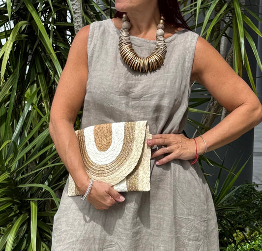 Button-back Linen Mini Dress
