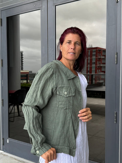 Linen Denim-Style Jacket