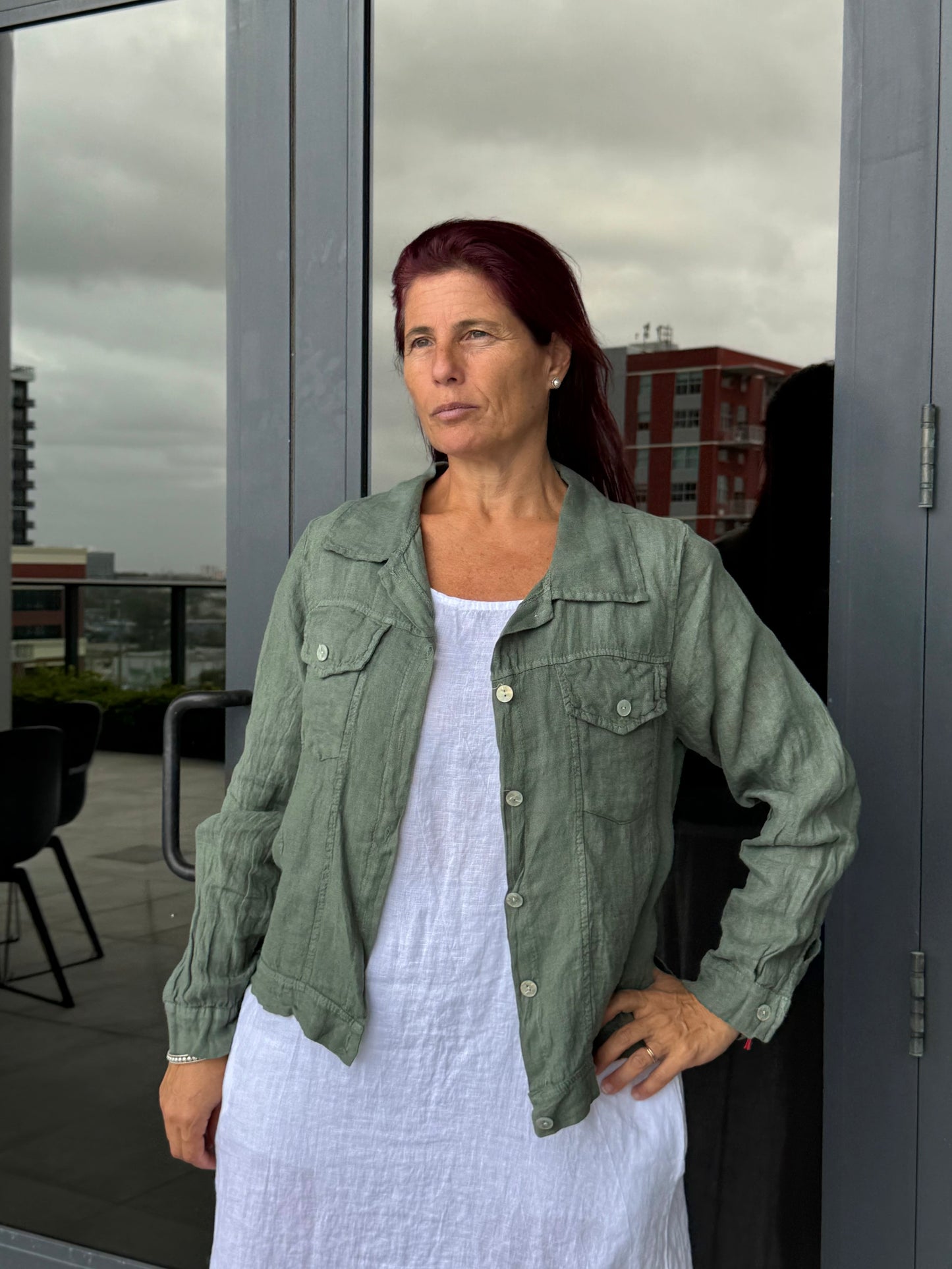 Linen Denim-Style Jacket