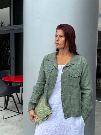 Linen Denim-Style Jacket