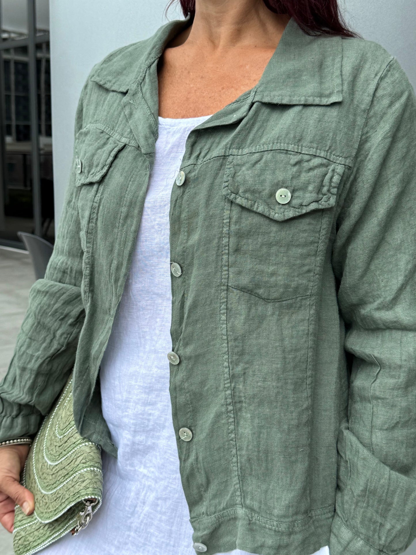 Linen Denim-Style Jacket
