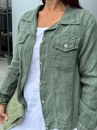 Linen Denim-Style Jacket