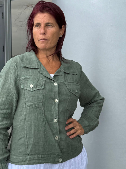 Linen Denim-Style Jacket