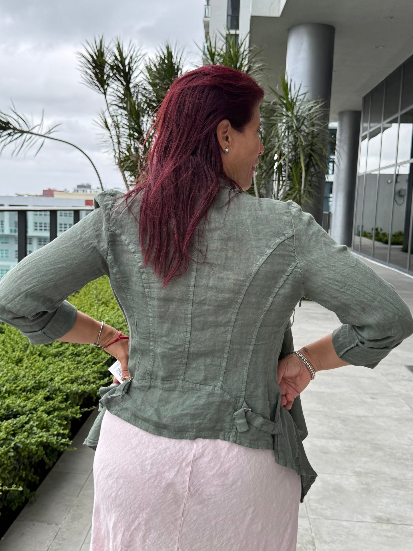 Linen Open Front Jacket