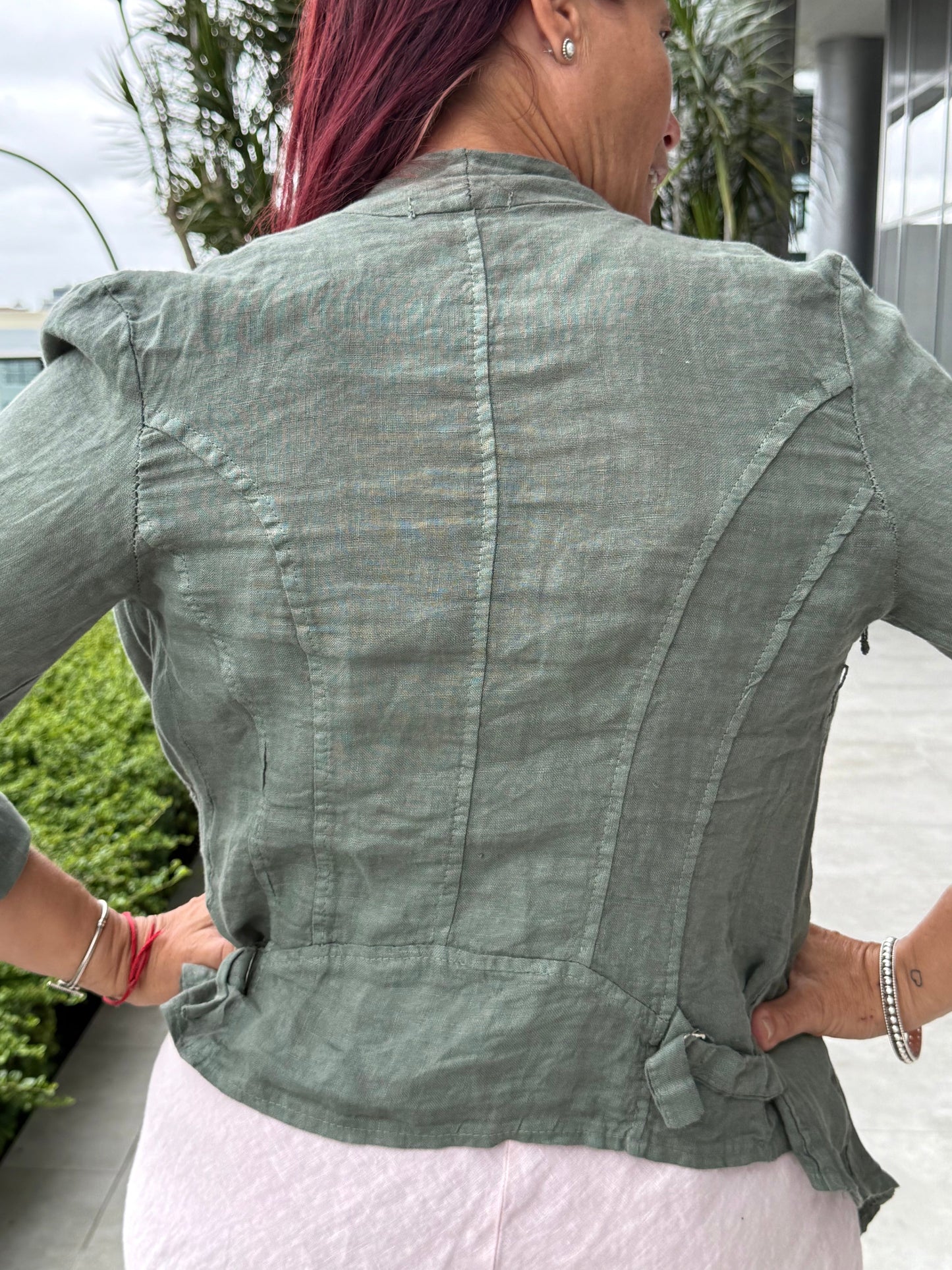Linen Open Front Jacket