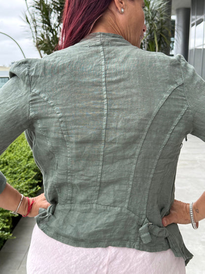Linen Open Front Jacket