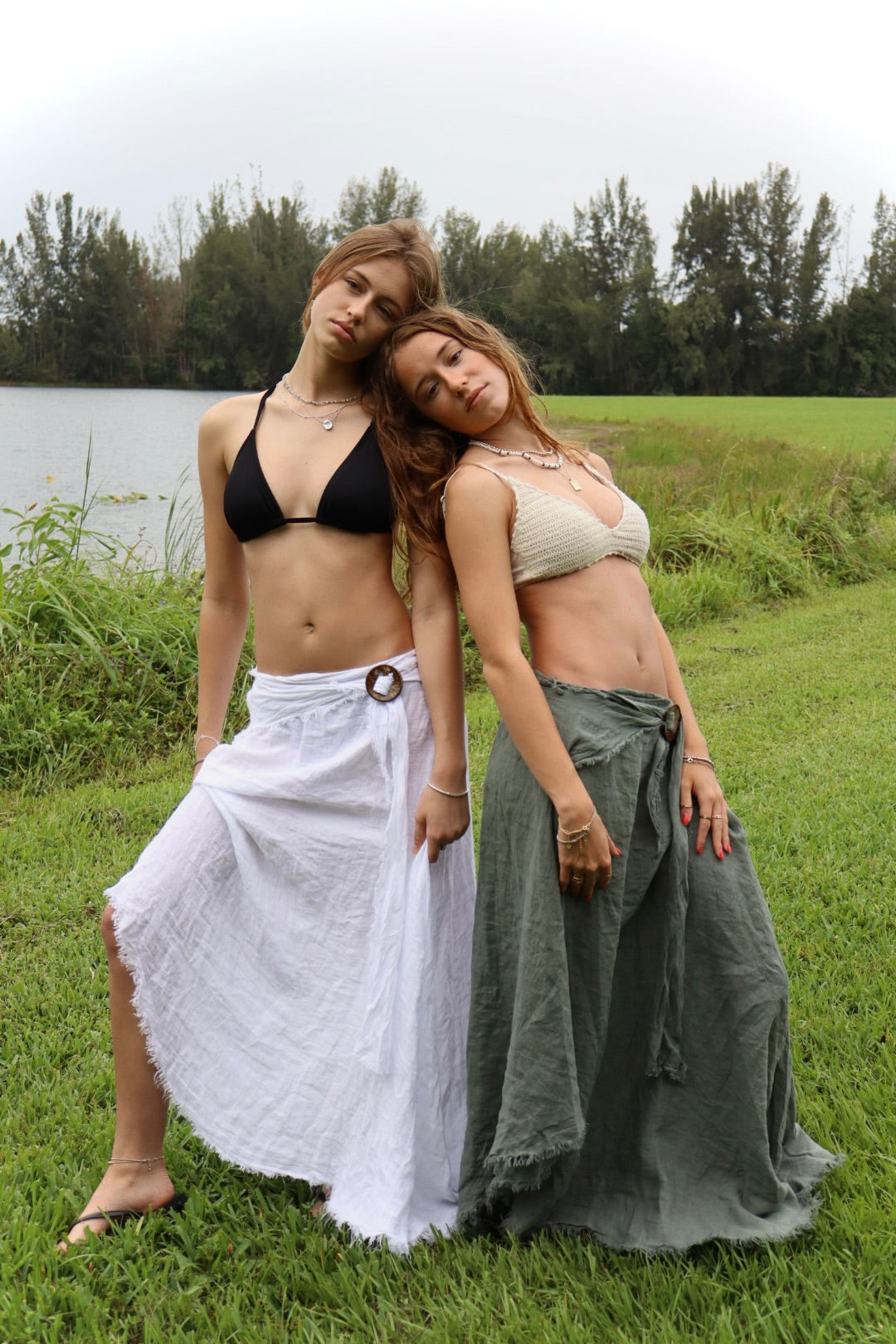 Tie Waist Linen Skirt