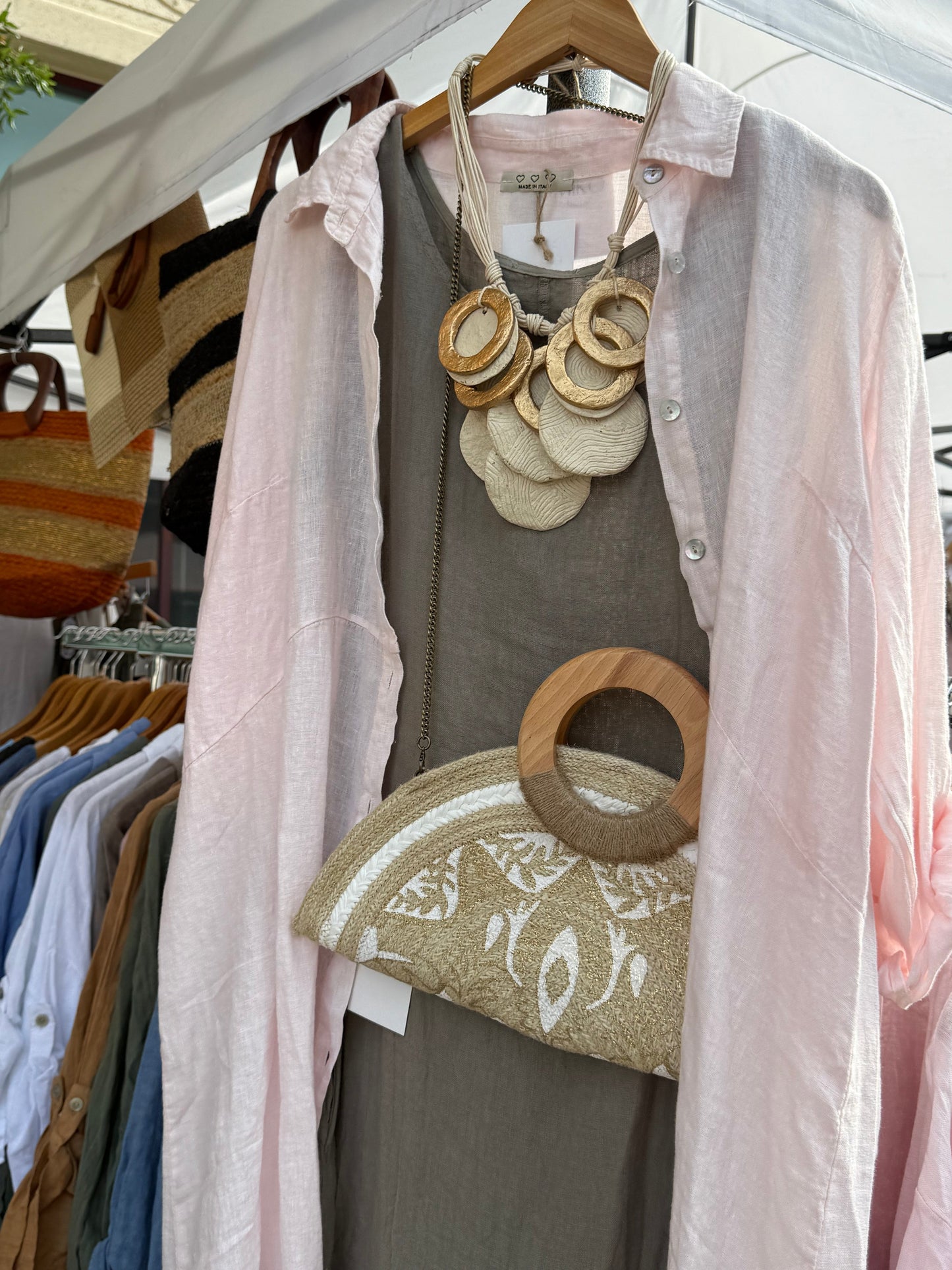 Linen Button-up Linen Shirt Dress