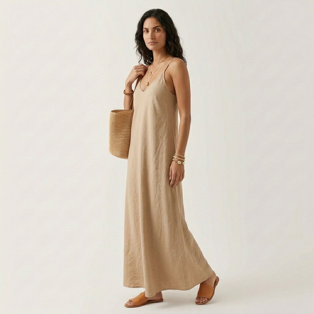 Linen Strappy Dress