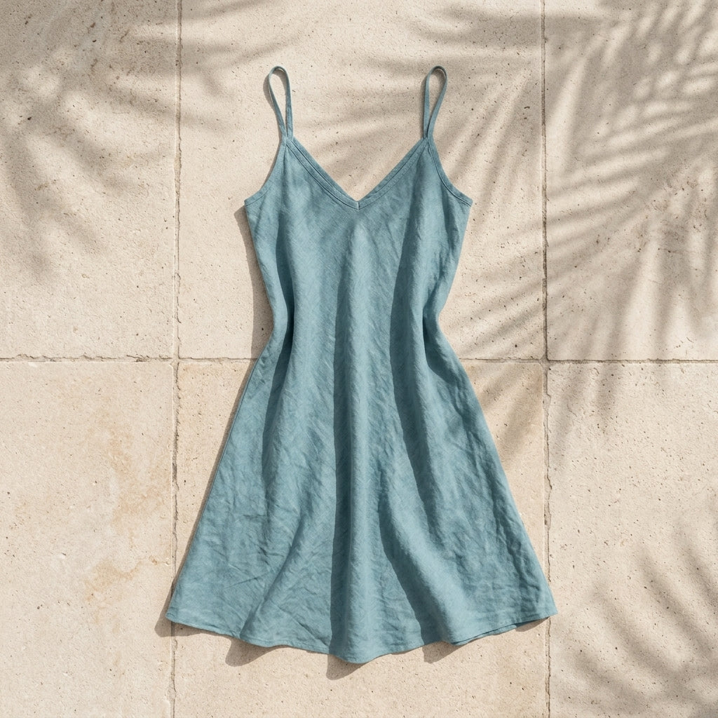 Linen Short Strappy Dress