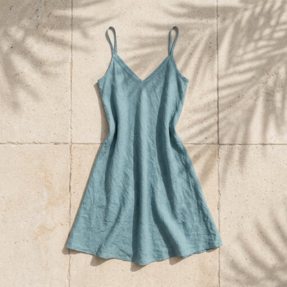 Linen Short Strappy Dress