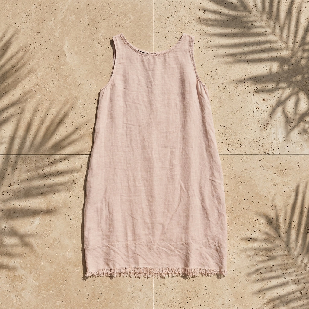 Fringe Linen Mini Dress