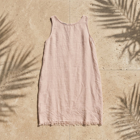 Fringe Linen Mini Dress