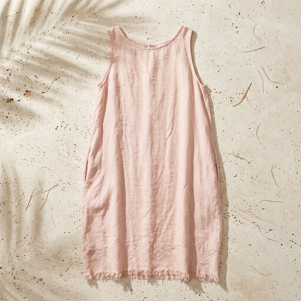 Fringe Linen Mini Dress