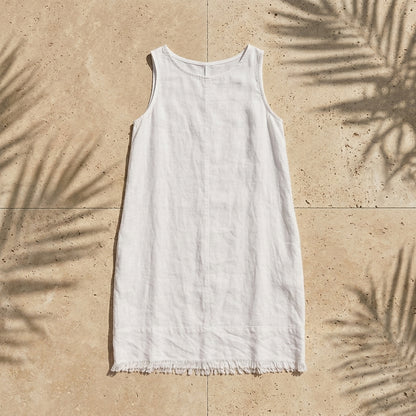 Fringe Linen Mini Dress