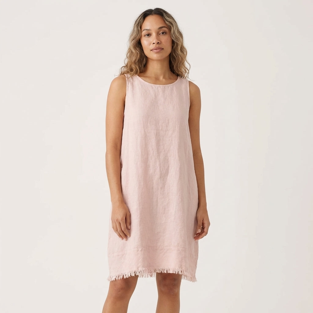 Fringe Linen Mini Dress