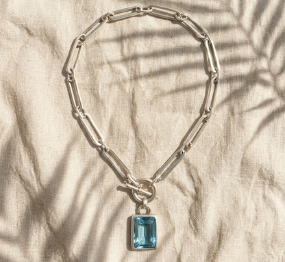 Capri Blue Crystal Pendant Necklace
