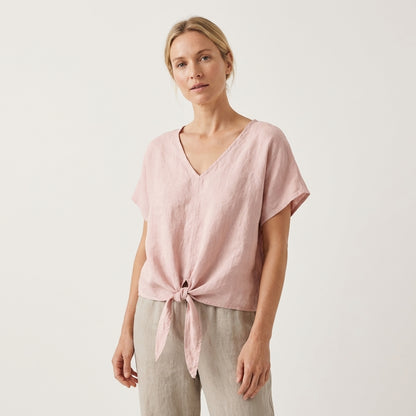 Linen Bottom Tie Shirt