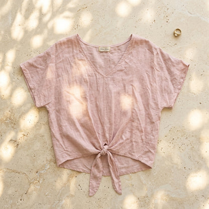 Linen Bottom Tie Shirt
