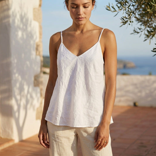 Linen Strappy Top