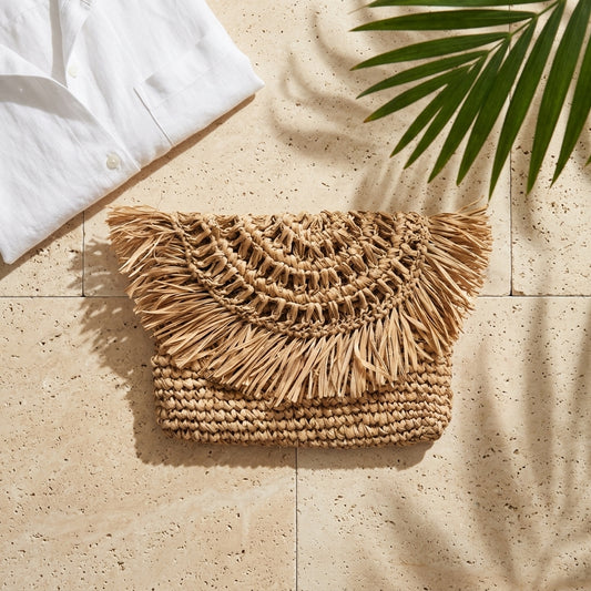 Luna Fringe Clutch – Half Moon Flap